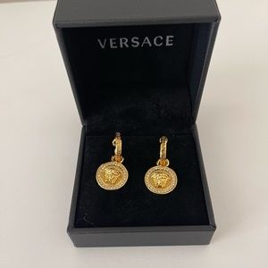Versace Crystal Medusa drop earrings